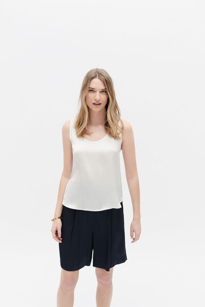 Blouse cmaelle blanc femme