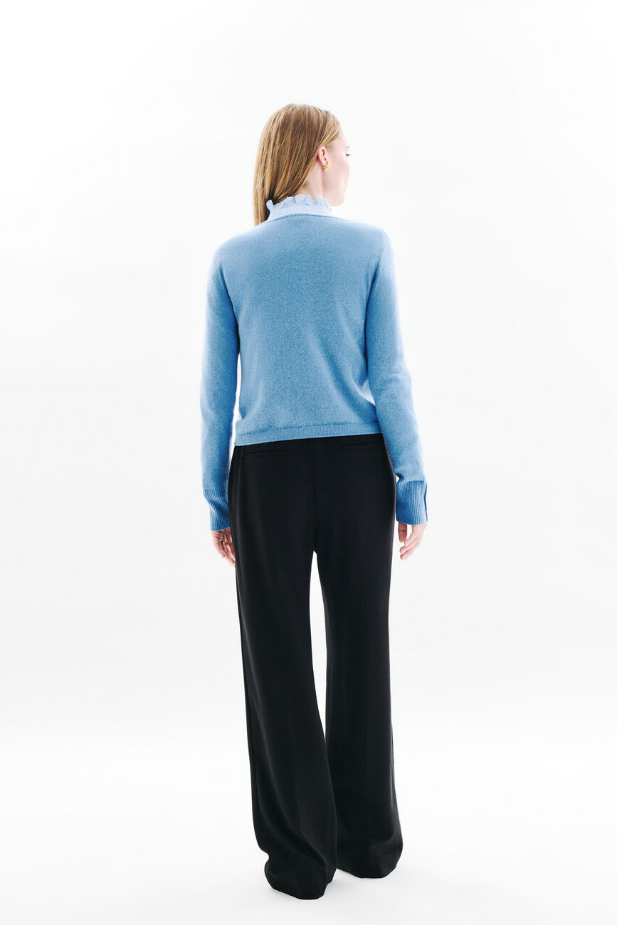 Pull zoan lurex bleu femme