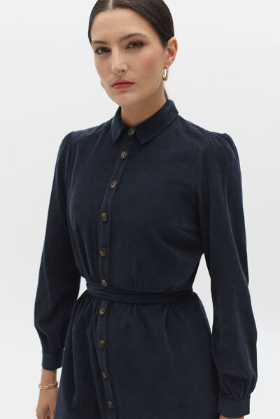 robe rio velours bleu marine femme