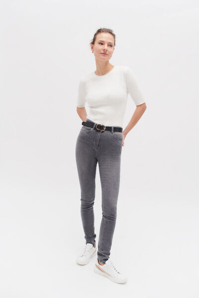 pantalon tom gris femme