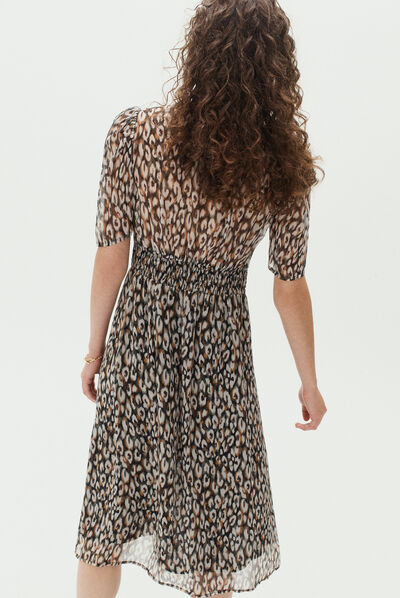 robe fauve noir femme