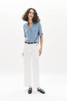 Estela 100% linen shirt blue-grey woman