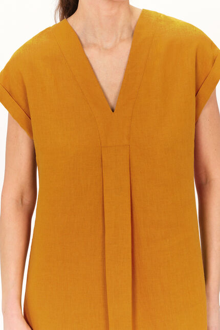 Abito Mirabelle 100% lino marrone chiaro donna