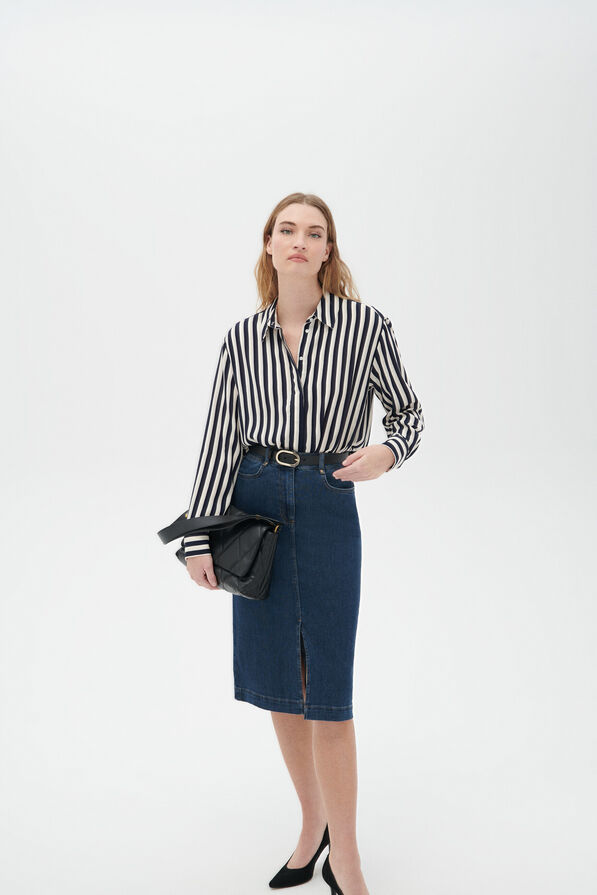 Camisa Caby azul marino mujer