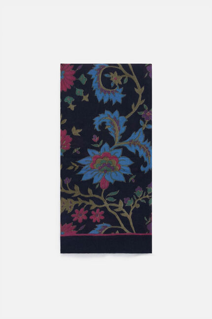 Foulard lami bleu marine femme
