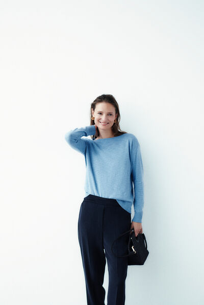 Pull bettina denim baby bleu femme