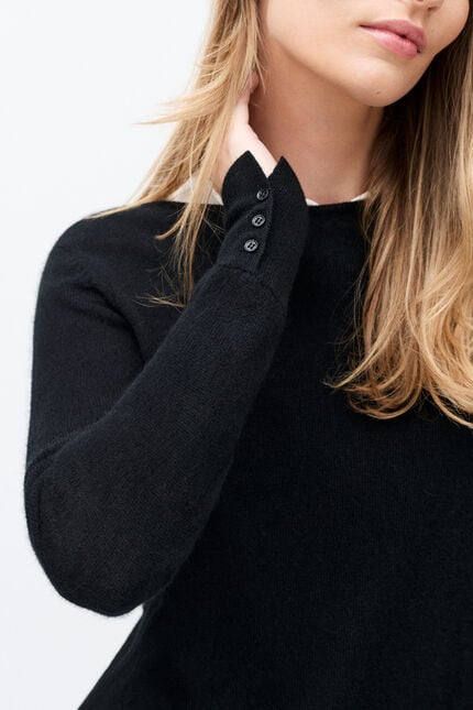 Pull mzoan 100% cachemire noir femme