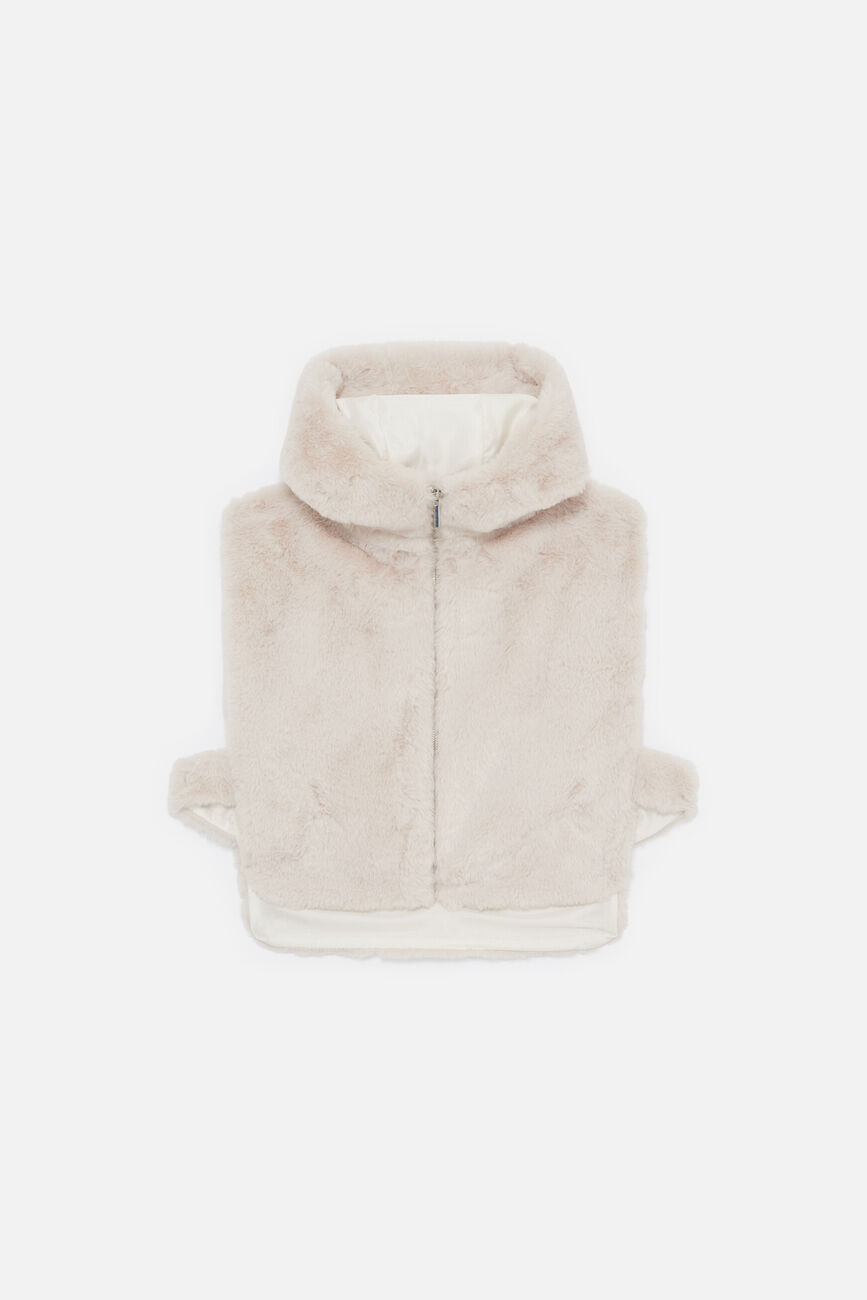Poncho Ytara creme femme