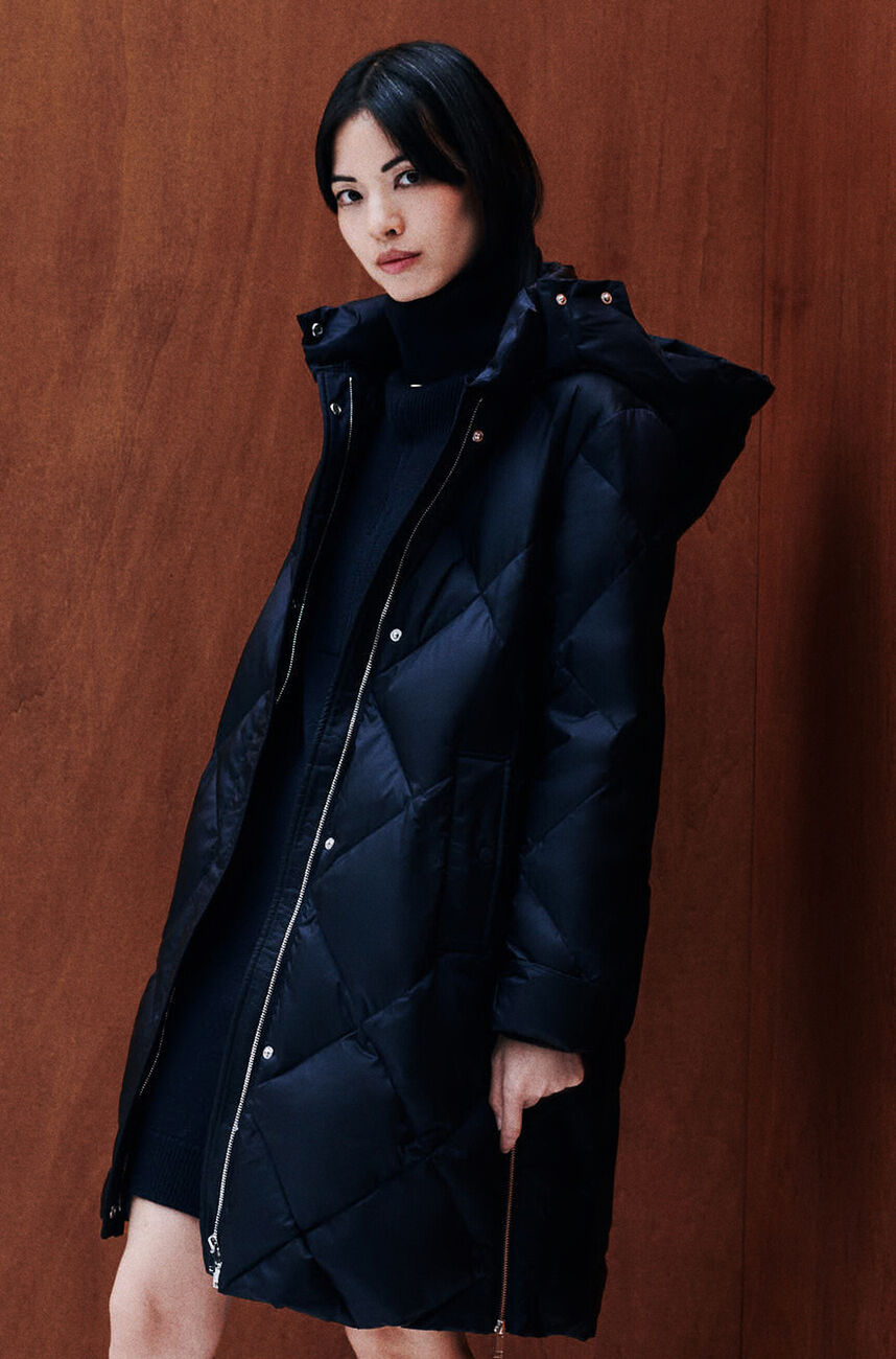 Gavone puffer coat navy blue woman