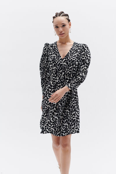 robe alice print noir femme