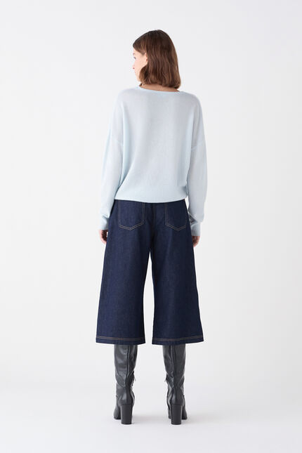 Maglione Mthelmina 100% cashmere celeste donna