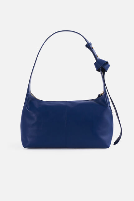 Sac soane en cuir naturel bleu foncé femme