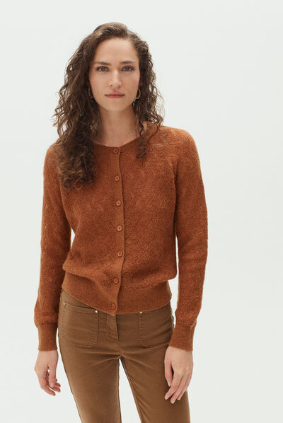 gilet micha marron cognac femme