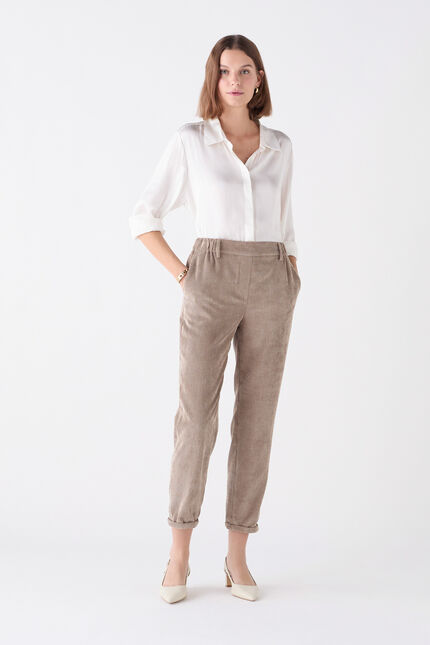 Pantalon Pnoora taupe femme