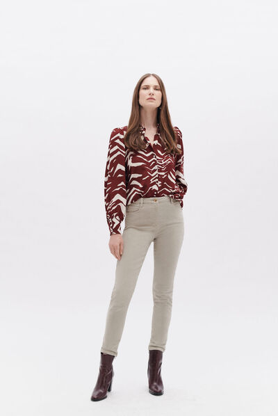 Pantalon ptonio beige femme