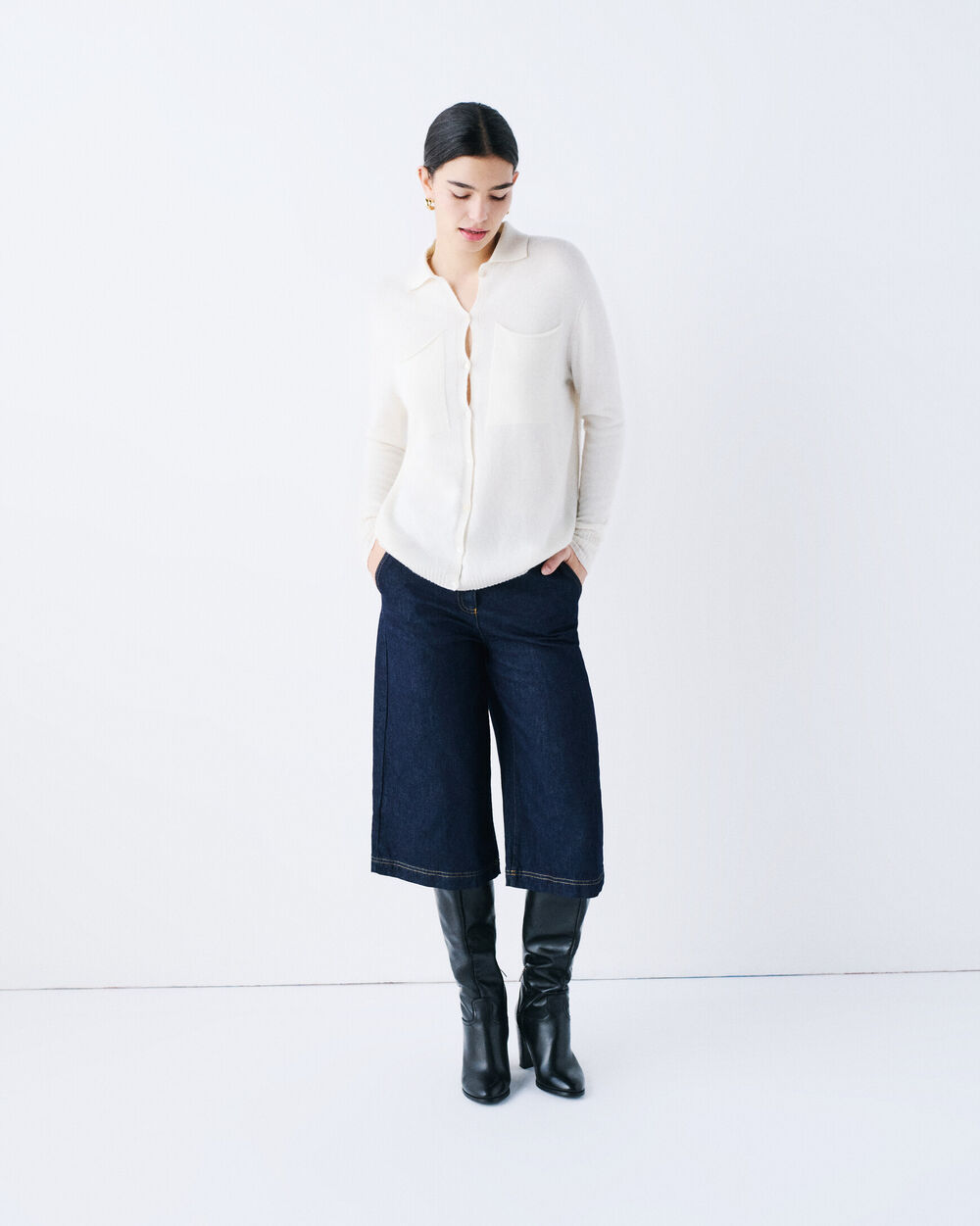 Pull Mpatty made in Italy ivoire femme