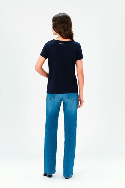 T-shirt Toutes à l'école taxime heart blu navy donna