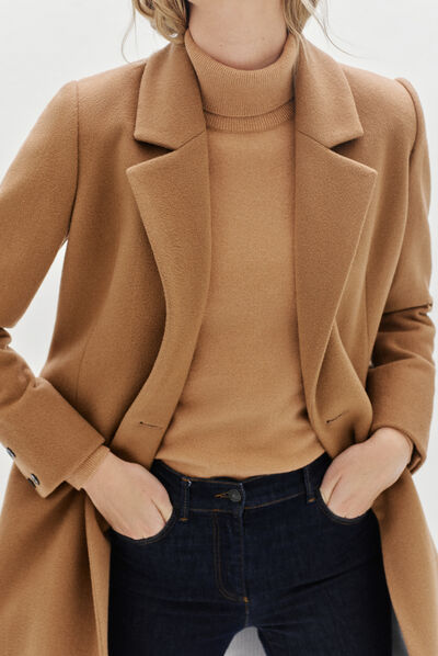 manteau norton camel femme