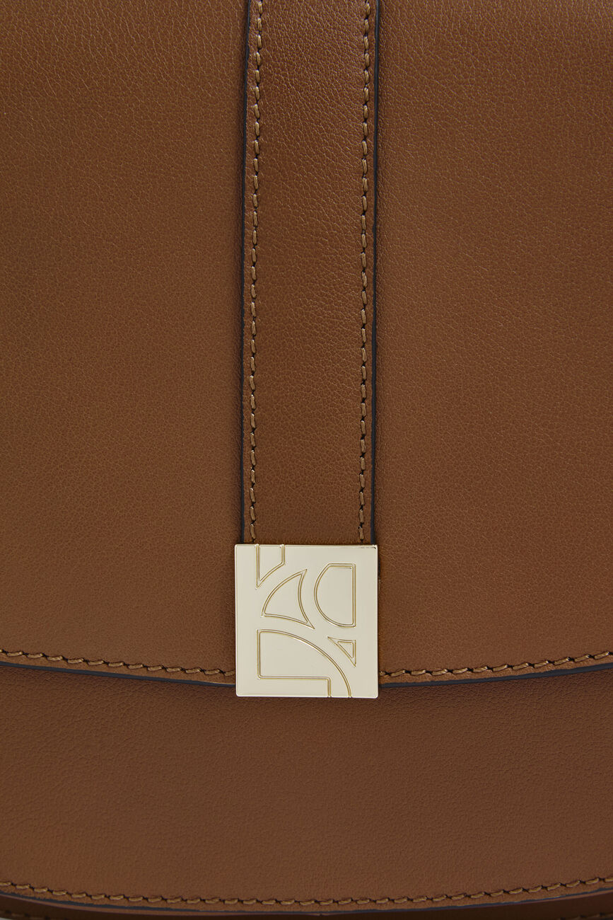 Saco sierra en cuir naturel camel mulher
