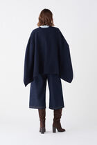 Hailey poncho navy blue woman