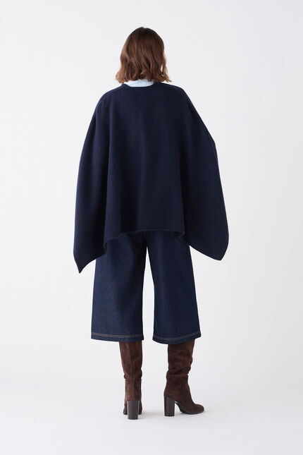 Poncho Hailey azul marino mujer