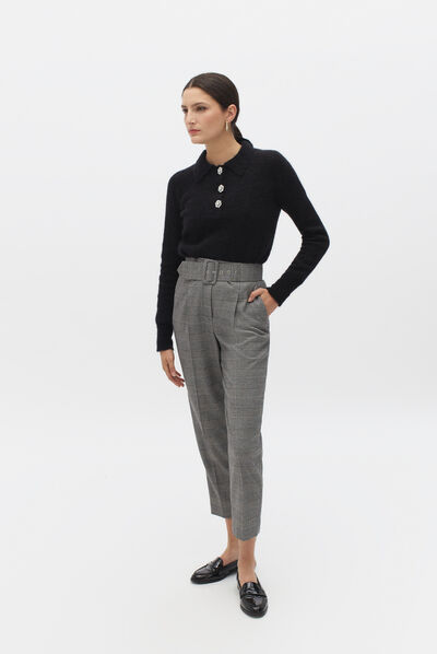 pantalon ani gris fonce femme