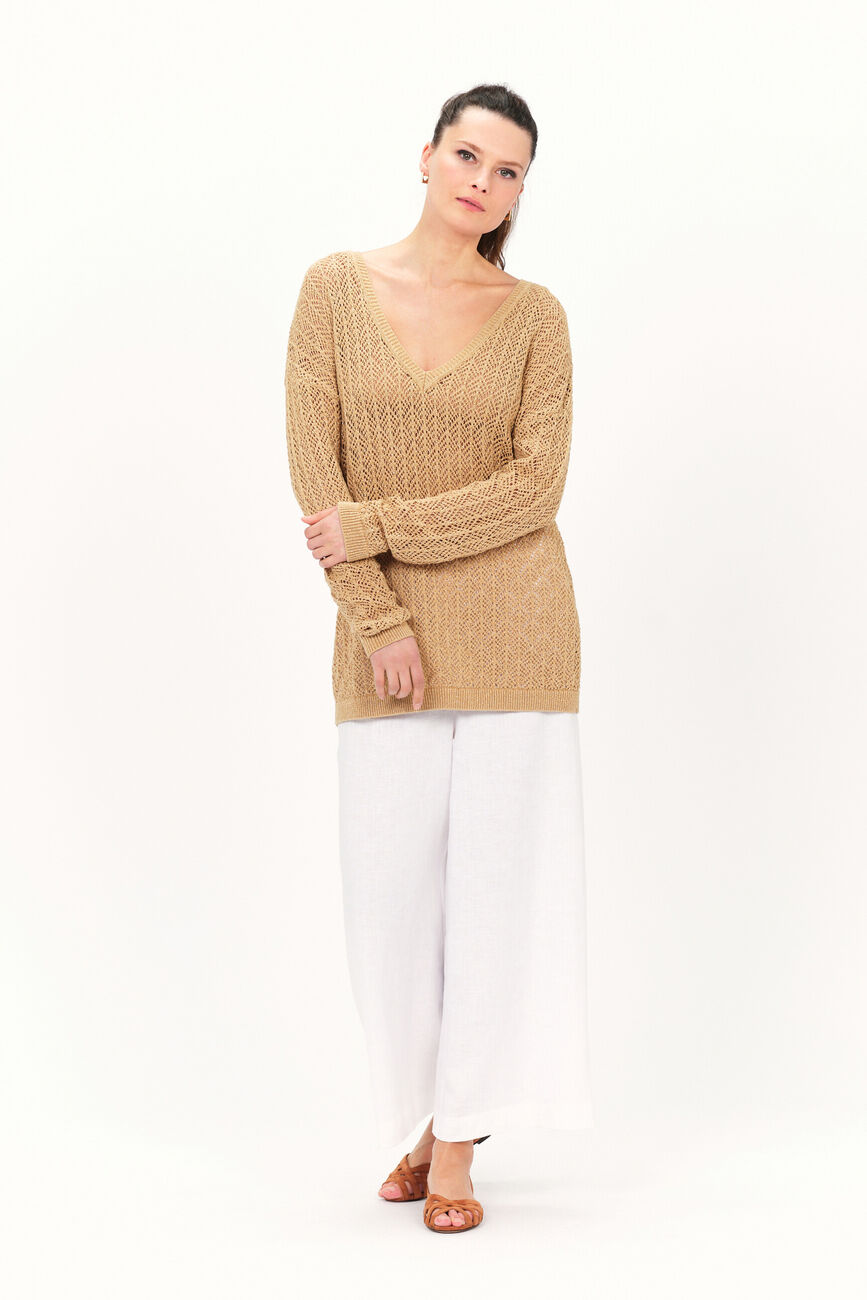 Pull menzo couleur or femme