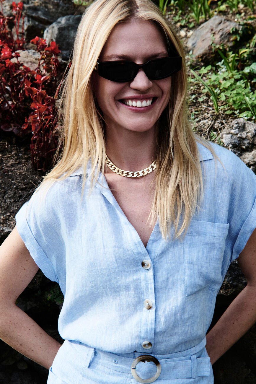 Chemise Cemila bleu ciel femme
