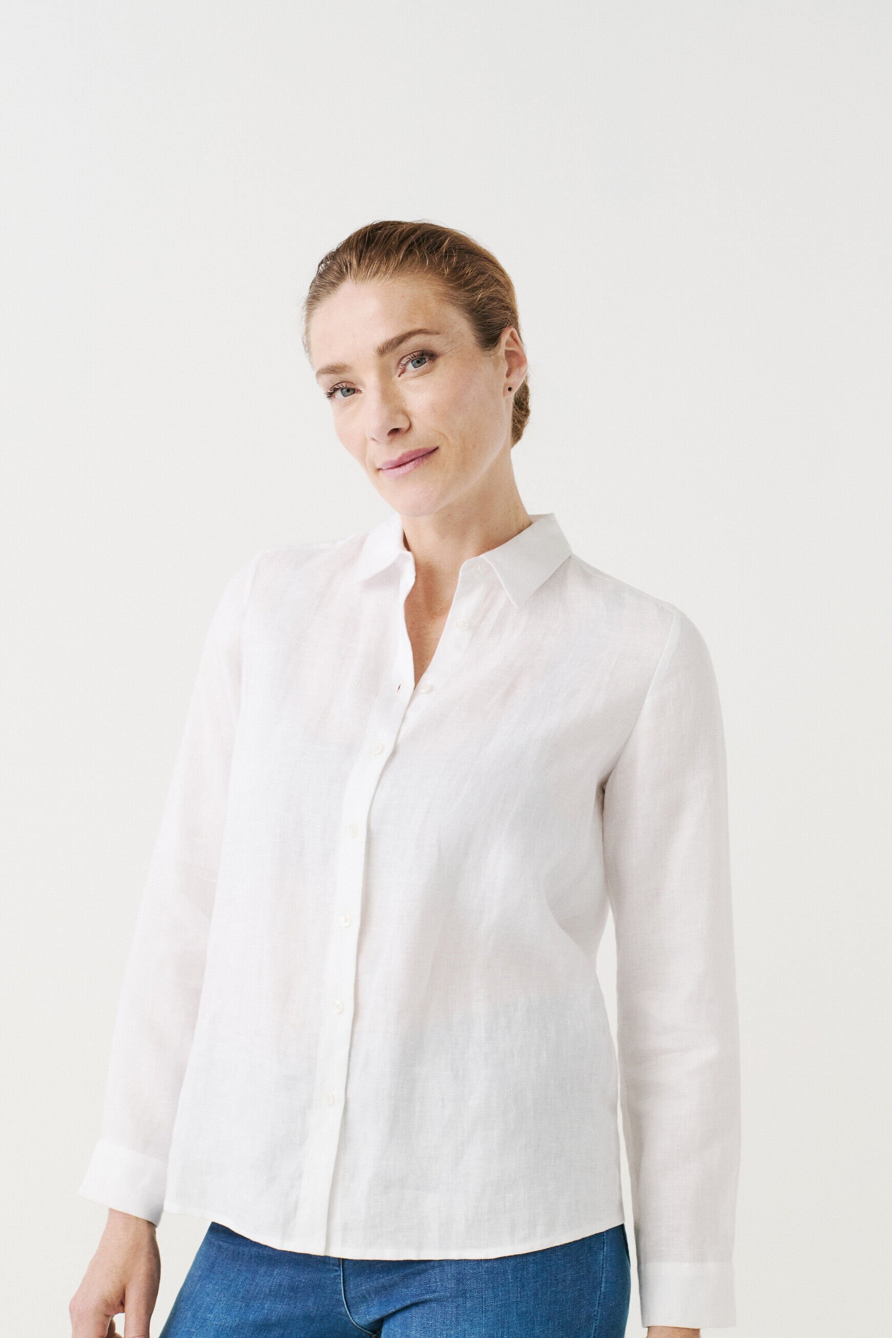 chemise brenda 100% lin blanc femme