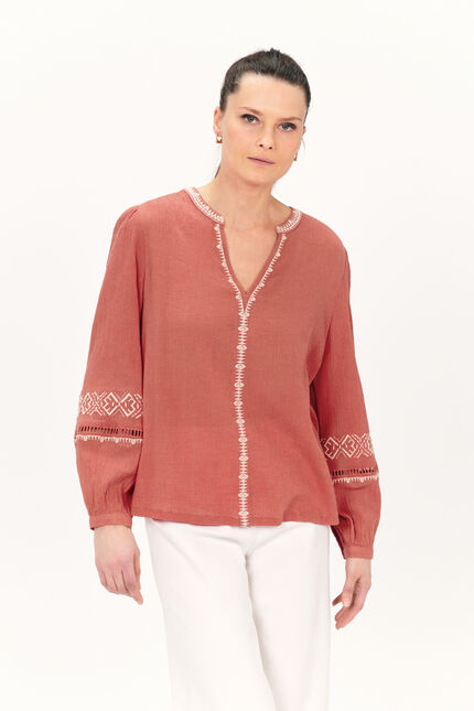Blouse cazur marron fonce femme