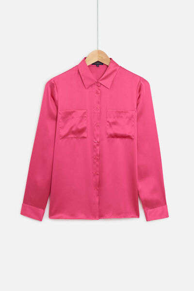 Camicia in seta Jeanne b rosa fucsia donna