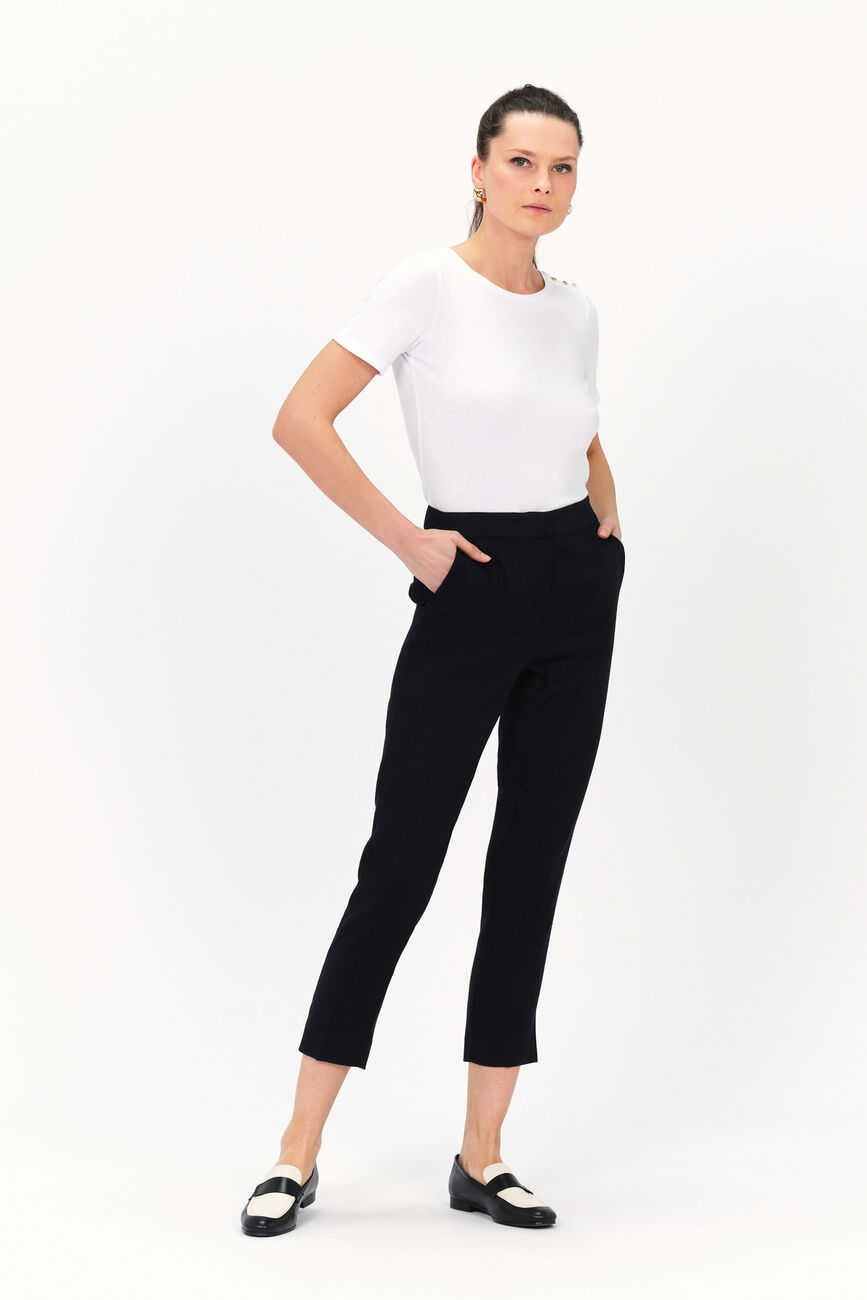 Pantalon pallan bleu marine femme