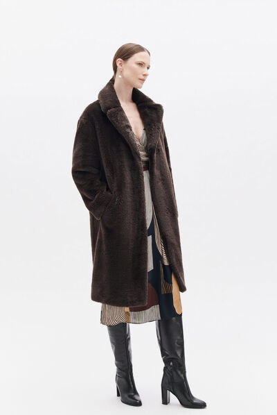 Manteau glovissa marron fonce femme