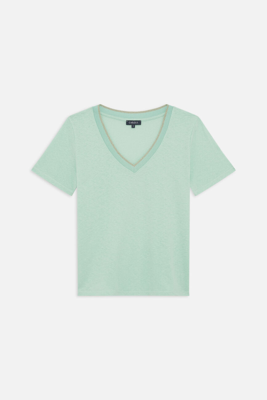 tshirt jin vert clair femme