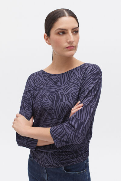 T-shirt Jimmy Zebra denim double stone donna