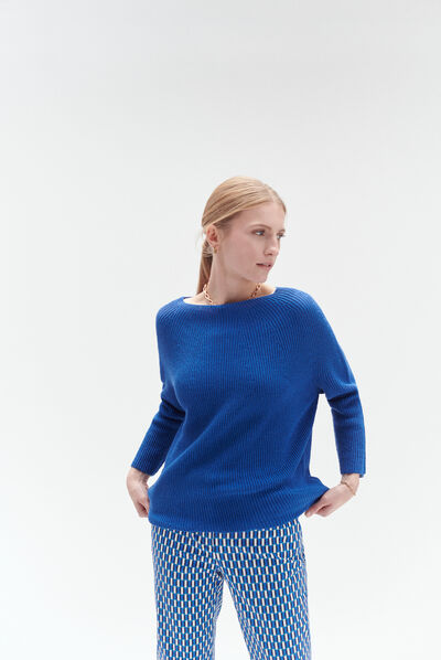 pull alma bleu electrique femme