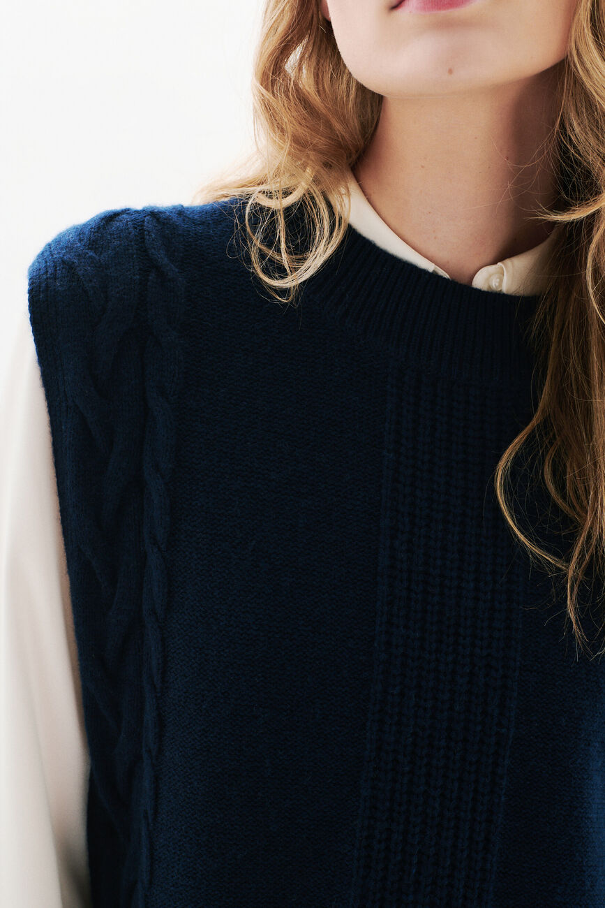 hiris poncho navy blue woman