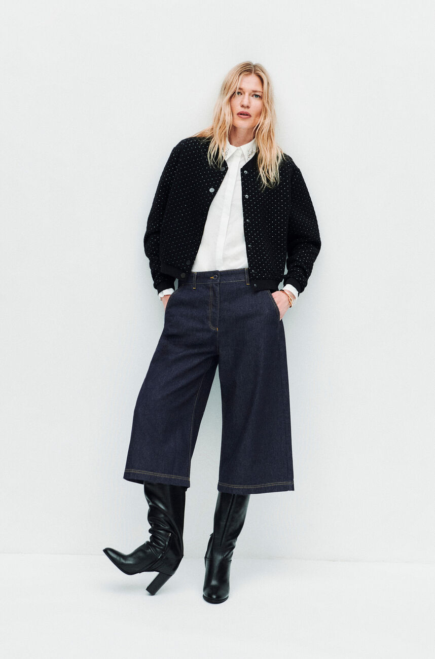 pepper trousers raw denim woman