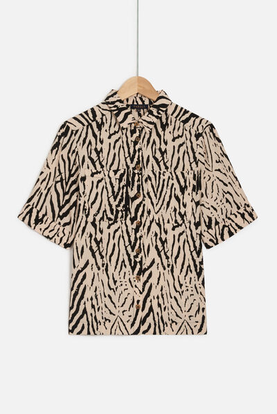 Camisa Zuma de cebra negro mujer