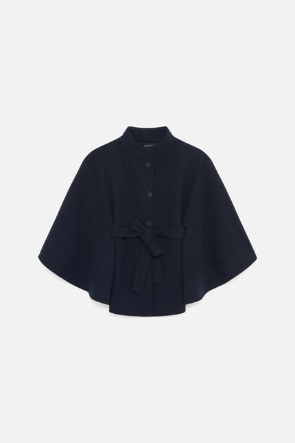 Poncho Hacaro bleu marine femme
