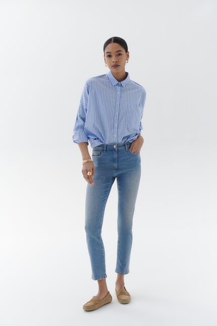 Pantalon pims denim baby bleu femme