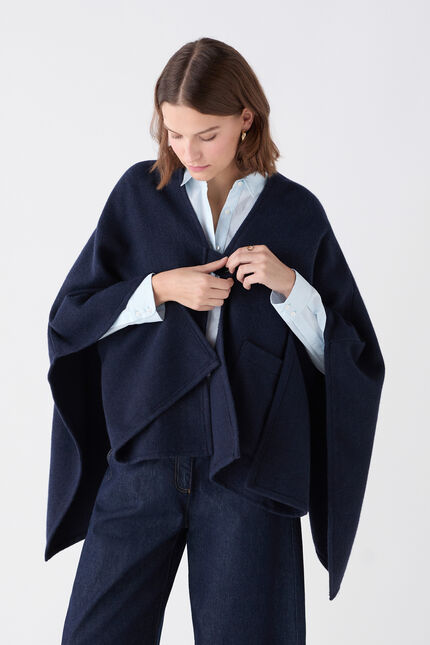 Poncho Hailey azul marino mujer