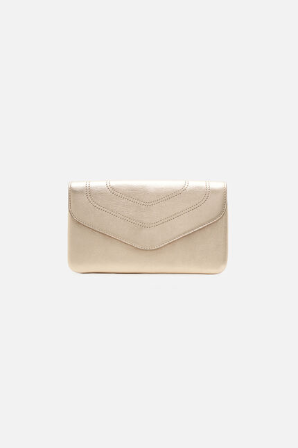 Sac shania en cuir naturel couleur or femme