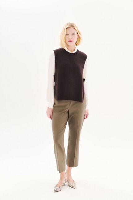 Poncho hevy marron foncé femme