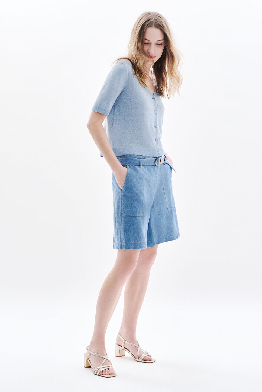Short Sagnes bleu ciel femme