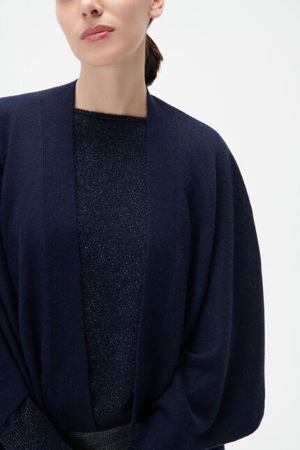 Poncho hera 100% cachemire bleu marine femme