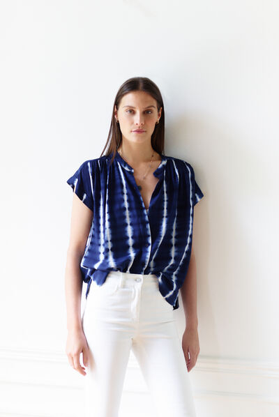chemisier olivia bleu marine femme