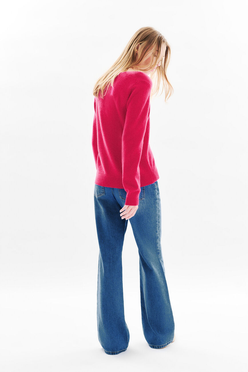 Pull marianne2 100 % cachemire rose framboise femme