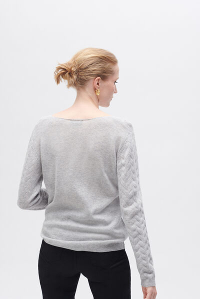 Pull mael gris clair femme