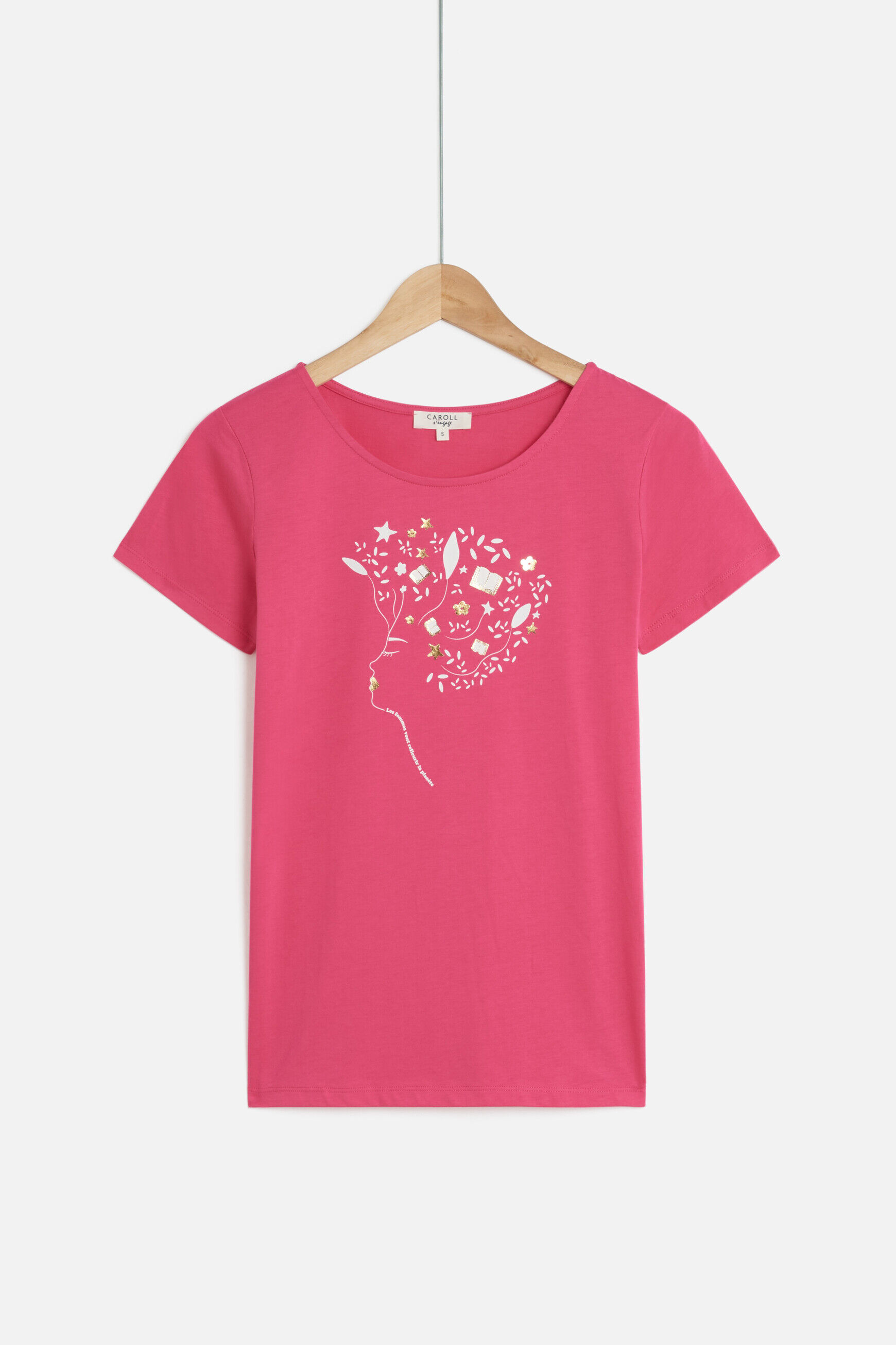 tshirt toutes a l'ecole rose fushia femme